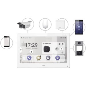 Hikvision DS-KH9510-WTE1 10.1" Indoor Video Intercom Station, 10.1"LCD IPS Touch Screen, Video & Two-Way Audio IP Intercom, Wi-Fi Connectivity, Unlock Doors, SD Card support, White | DS-KH9510-WTE1