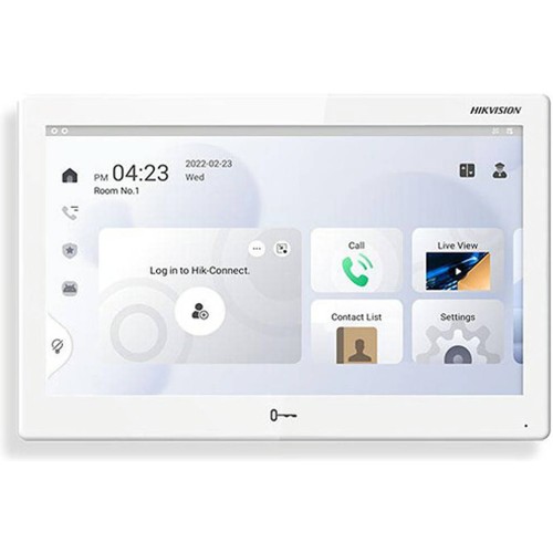 Hikvision DS-KH9510-WTE1 10.1" Indoor Video Intercom Station, 10.1"LCD IPS Touch Screen, Video & Two-Way Audio IP Intercom, Wi-Fi Connectivity, Unlock Doors, SD Card support, White | DS-KH9510-WTE1