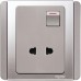 Schneider 10A 2 Pin Switched Socket Outlet, Grey Silver E3015US_GS
