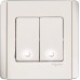 Schneider 250V 20A 2Gang 1way Vertical Switch with White LED,White E3032V1/20(EWWW)