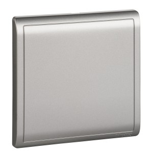 Schneider 1Gang Blank Plate,Aluminium Silver E8230X_AS_G1