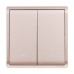 Schneider 10A 250V 2 Gang Momentary Switch with Fluorsecent Locator, Wine Gold E8232PRL1F_WG_G1