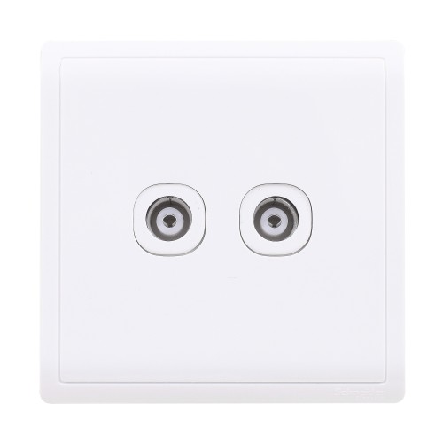 Schneider Pieno - 2 gang TV socket - 75 Ohm - through-connection E8232TV