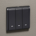 Schneider 20A-16AX 250V 3 Gang 1 Way Switch with Fluorescent Locator, Matt Black E8233L1F20_MB_G1
