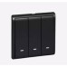 Schneider 20A-16AX 250V 3 Gang 2 way switch with fluorescent locator, Matt Black E8233L2F20_MB_G1