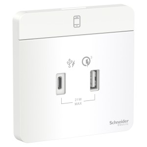 Schneider Electric AvatarOn USB charger type A C  2.1 - 3A White E8332ACQUSB_WE