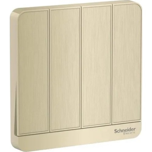 Schneider Electric AvatarOn  4 switches 16AX 250V 2 way Metal Gold Hairline E8334L2_GH