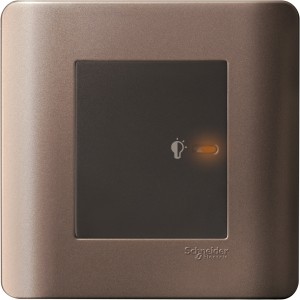 Schneider 1 Gang 350VA, 50Hz Full-Flat Universal Dimmer with LED, Sliver Bronze E8431EPD4_SZ