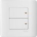 Schneider 20 A 2 gang 1 way switch with on indicator White Plate + White Surround E8432/1-WW