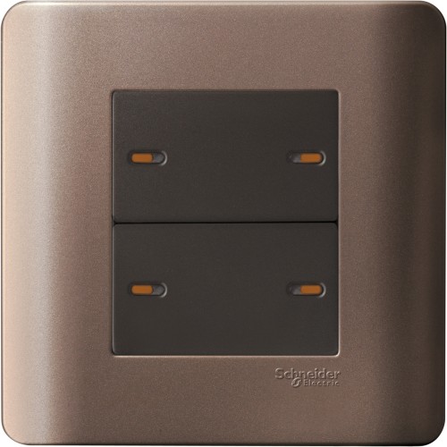 Schneider 20A 4Gang 1way Switch-silverbronze E8434/1-SZ