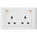 Schneider ZENcelo 13A 2Gang switched socket with neon White Plate + White Surround E84T25N-WW