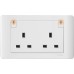 Schneider ZENcelo 13A 2Gang switched socket with neon White Plate   White Surround E84T25N-WW