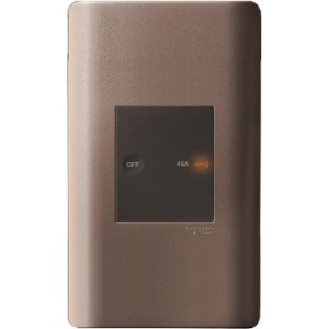Schneider 45A Twin Gang Size 1Gang FullFlat Double Pole Rocket Switch w/Neon,Silver Bronze E84T31D45N_SZ