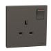 Schneider Electric AvatarOn C Switched socket 13A 250V 1 gang with LED dark grey E8715N_DG