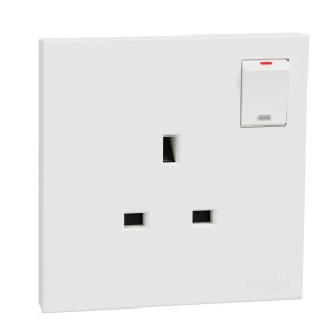 Schneider Electric AvatarOn C Switched socket AvatarOn C 13A 250V 1 gang with LED white E8715N_WE