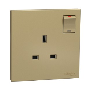 Schneider Electric AvatarOn C Switched socket13A 250V 1 gang with LED wine gold E8715N_WG