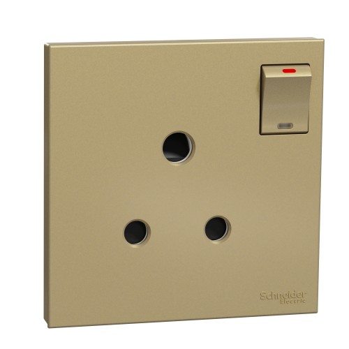 Schneider Electric AvatarOn C Switched socket 15A 250V 1 gang 3 round pin wine gold E8715_15_WG