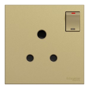 Schneider Electric AvatarOn C Switched socket 15A 250V 1 gang 3 round pin wine gold E8715_15_WG