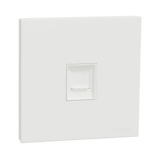 Schneider Electric AvatarOn C Telephone socket 1 gang keystone on shuttered wallplate white E8731RJS4_WE