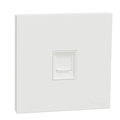 Schneider Electric AvatarOn C Telephone socket 1 gang keystone on shuttered wallplate white E8731RJS4_WE