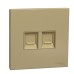 Schneider Electric AvatarOn C Telephone socket 2 gang keystone on shuttered wallplate wine gold E8732RJS4_WG