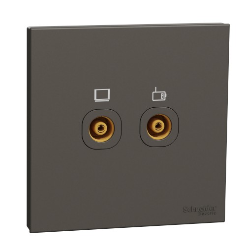 Schneider TV Master/FM socket, AvatarOn C, 2 gangs, dark grey E8732TVFMM_DG