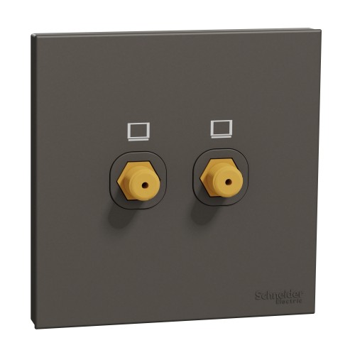 Schneider TV socket, AvatarOn C, complete product, F-Type, IP20, dark grey E8732TVF_DG