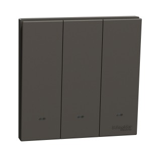 Schneider Electric AvatarOn C Switch with Fluorescent Locator 2 way 3 gang 16AX 250V dark grey E8733L2F_DG