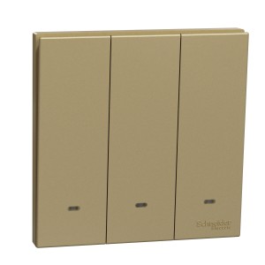 Schneider Electric AvatarOn C Switch with Fluorescent Locator 2 way 3 gang 16AX 250V wine gold E8733L2F_WG