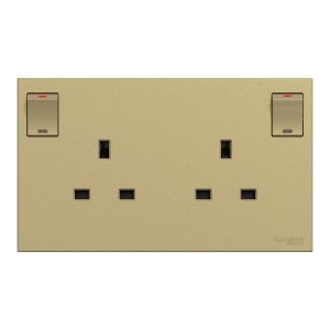 Schneider Electric AvatarOn C Switched socket 13A 250V 2 gangs wine gold E87T25_WG