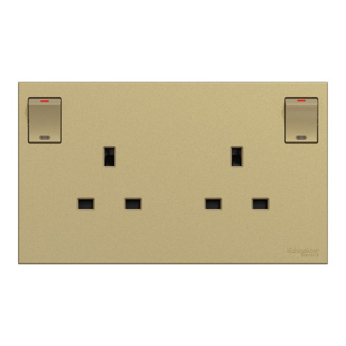 Schneider Electric AvatarOn C Switched socket 13A 250V 2 gangs wine gold E87T25_WG