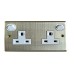 CLIPSAL 13A 2 GANG 250V SWITCHED  SOCKETS GOLD HAIRLINE EGGH25