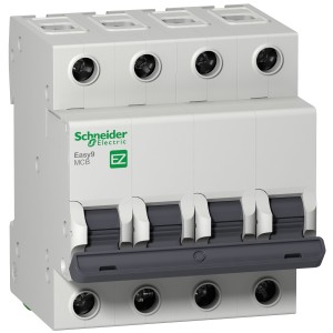 Schneider Easy9 miniature circuit breaker- 4P - 10 A - C curve - 6000 A - 400 V EZ9F56410