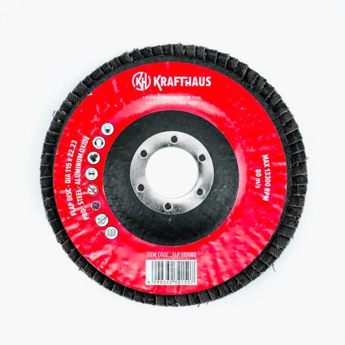 Krafthaus Flap Disc-Aluminium Oxide-Steel-Dia 115-Grit P60, FLP-115060 (10pcsx3)