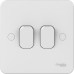 Schneider Electric Lisse  Plate switch  2 gang 2 way 20AX White GGBL102220S