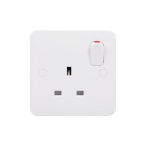 Schneider Electric Lisse White moulded  DP switched socket 13A  230V  1 gang  white GGBL3010DS