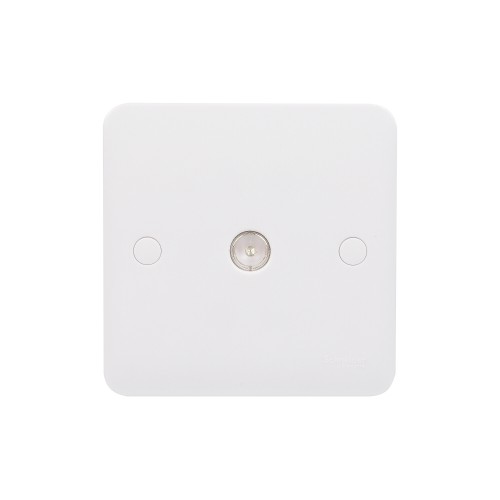 Schneider Electric Lisse Square edge white moulded  TV/FM socket GGBL7010S