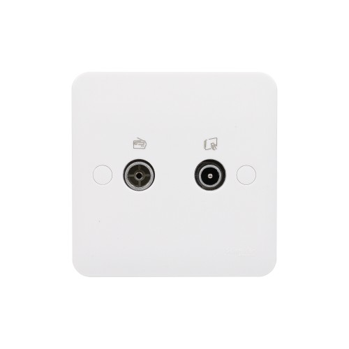 Schneider Electric Lisse Square edge white moulded  TV-R/DAB socket GGBL7020S