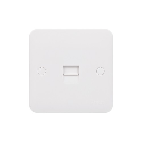 Schneider Electric Lisse  Square edge white moulded  telephone socket secondary matt white GGBL7062S