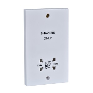 Schneider Exclusive Square edge white moulded - shaver socket - 115...230 V - matt white GSHVSKT