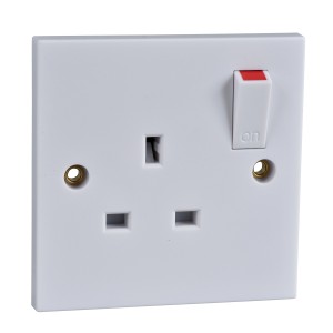 Schneider Exclusive Square edge white moulded - switched socket - 13 A - 230 V - 1 gang GSKTSW1G