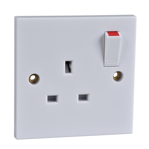 Schneider Exclusive Square edge white moulded - switched socket - 13 A - 230 V - 1 gang GSKTSW1G