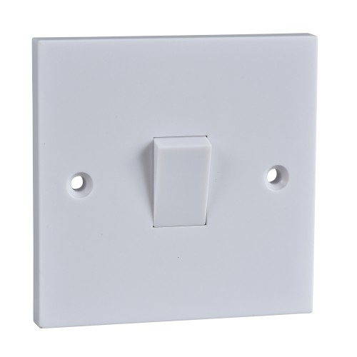 Schneider Exclusive - 2-way plate switch - 1 gang - 10 AX - white GSW1G2W