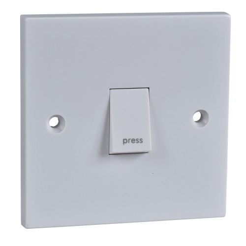 Schneider Exclusive - 2-way retractive plate switch - 1 gang - 10 AX - white GSW1G2WRP