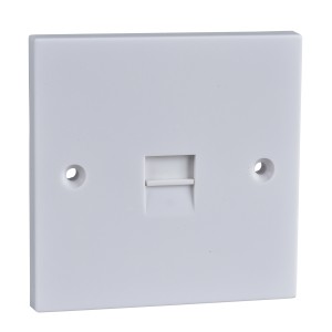 Schneider Exclusive Square edge white moulded - telephone socket - secondary - matt white GTELSEC