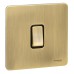 Schneider Ultimate Screwless flat plate - rocker plate switch - 1 gang - antique brass GU1412BAB