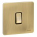 Schneider Ultimate Screwless flat plate - rocker plate switch - 1 gang - antique brass GU1412BAB