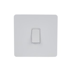 Schneider Ultimate Screwless flat plate - 1-pole 2-way plate switch - 1 gang - white metal GU1412WPW