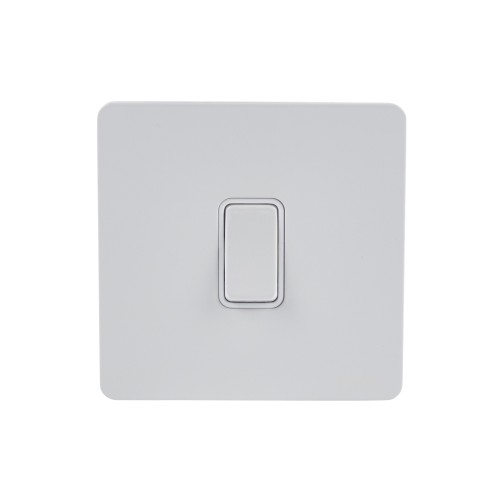 Schneider Ultimate Screwless flat plate - 1-pole 2-way plate switch - 1 gang - white metal GU1412WPW