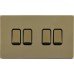 Schneider Electric Ultimate Screwless flat plate 1 pole 2 way plate switch 4 gangs brass GU1442BPB